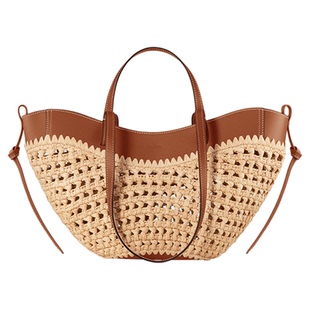 【礼物】Polene波灵恩Cyme 干邑色拉菲草款手提单肩包