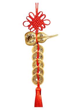 五帝钱门对门挂件纯铜葫芦真品解入户门铜钱串化大门口玄关摆件