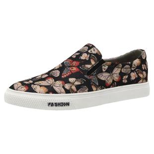 凯玛龙小众2023春秋新款花布鞋潮男士一脚蹬帆布鞋韩版印花休闲鞋