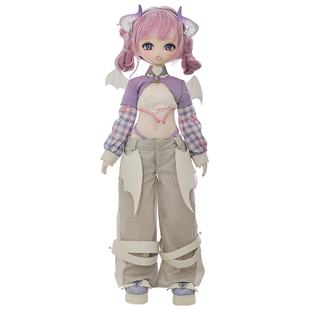 原创设计bjd娃娃Lamb果冻四分女娃羊角头饰辣妹关节可动潮玩全套