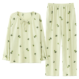 慕诗梦云朵棉睡衣女款春秋季2026新款长袖圆领套装休闲宽松家居服