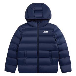 李宁男女儿童短款羽绒服学生青少年冬季北方恒温保暖蓬松羽绒外套
