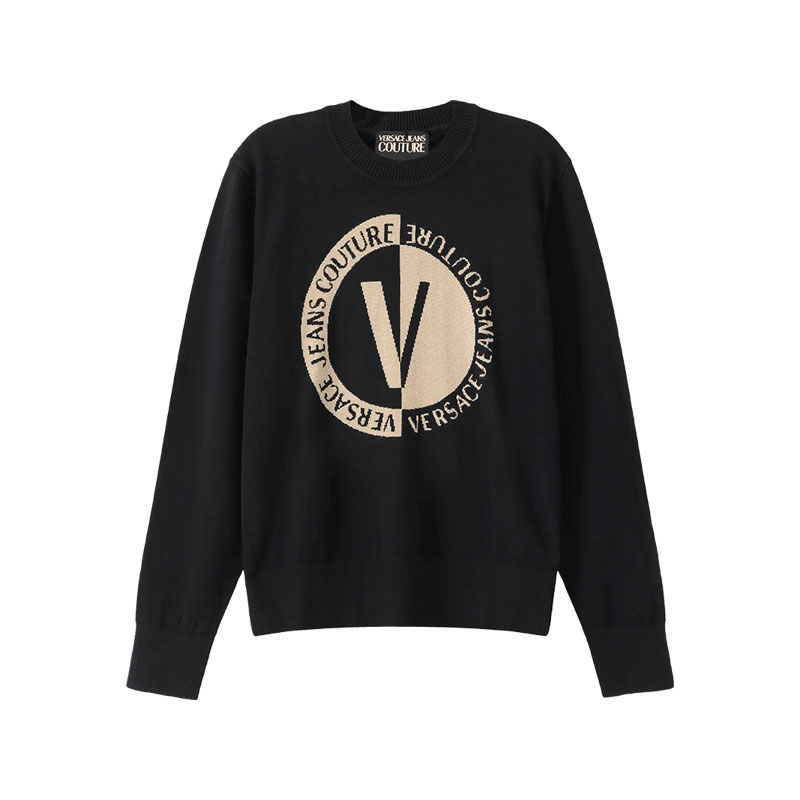 【自营】Versace Jeans Couture男士长袖羊毛衫圆领毛衣针织衫