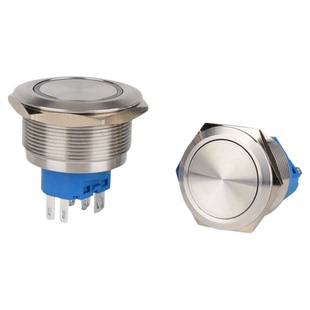 25mm30mm35mm40mm大开孔金属按钮开关防水带灯圆形按键自锁自复位