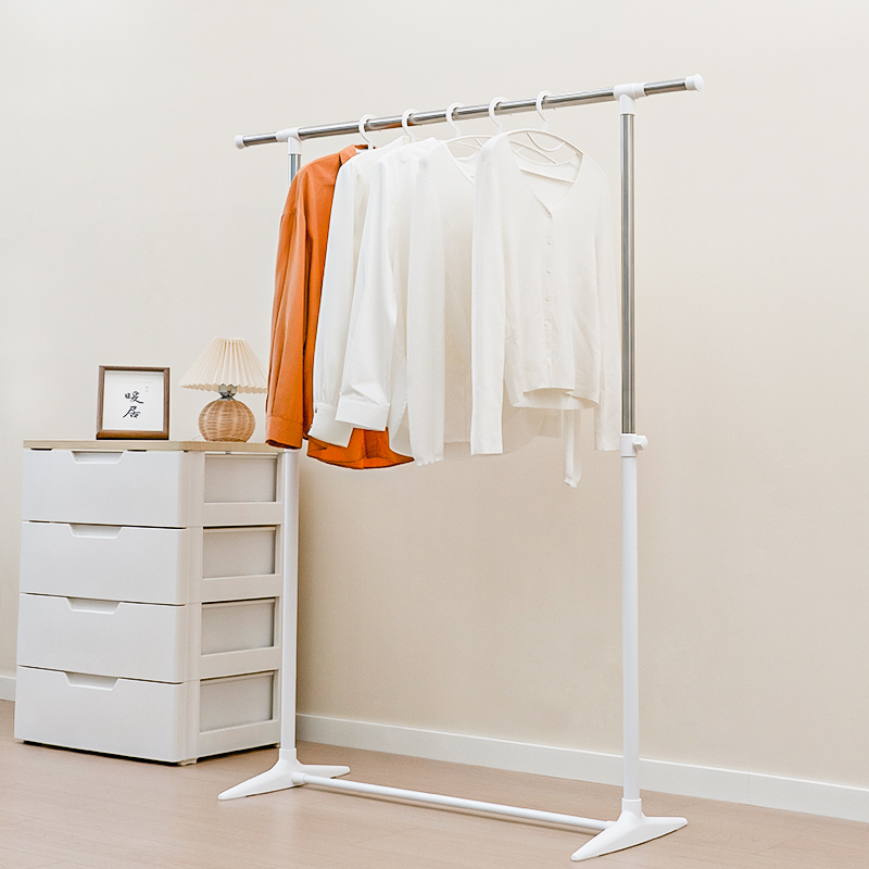 晾衣架落地室内家用简易挂衣架伸缩凉衣架单杆卧室折叠阳台晒衣架