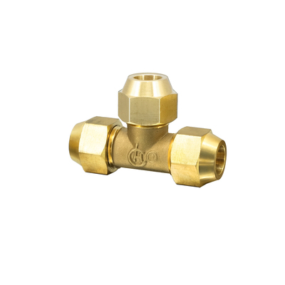 全铜双头直角弯喇叭口三通