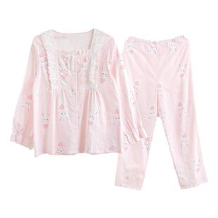 yourban月子服春秋季纯棉产后孕妇哺乳睡衣夏款怀孕期家居服套装