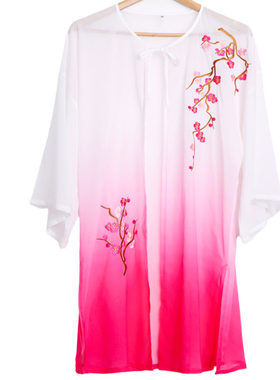 太极服外披纱男女刺绣渐变