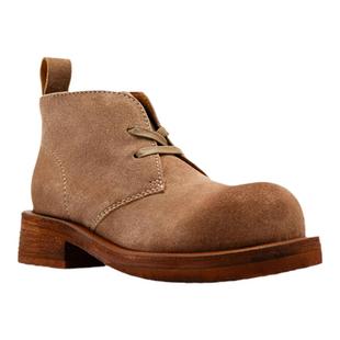 Pierre Cardin/皮尔卡丹女鞋丝滑绒面大头马丁靴真皮组合底女靴