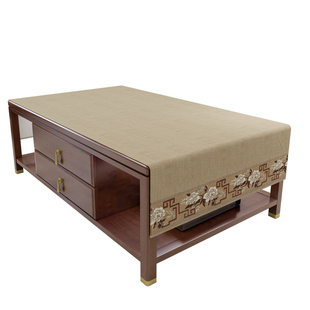 中式木质茶几桌布家用茶台布桌布长方型棉麻盖巾茶席茶台布艺定制