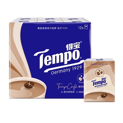 Tempo得宝咖啡味手帕纸12包