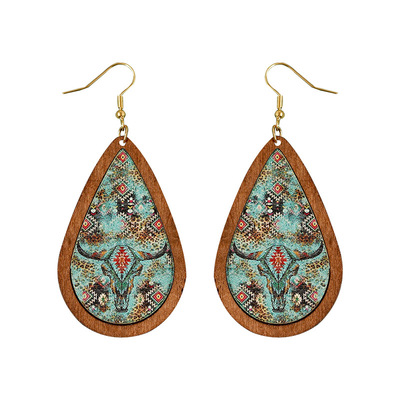 复古教堂窗花彩印民族风耳环气质