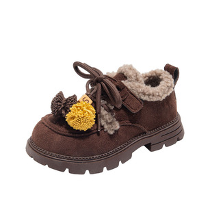 2025冬季新款女童勃肯鞋加绒儿童鞋中大童二棉鞋软底毛毛豆豆鞋子