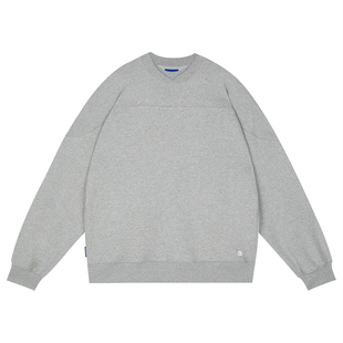 WassupHouse双层螺纹套头卫衣男纯棉圆领宽松秋冬潮牌上衣情侣装