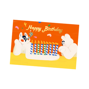 「两脚怪|祝福贺卡套装」把春天揣进兜儿里 生日情侣呆萌趣味卡片