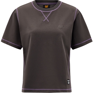 CAT卡特25夏季女士吸湿速干明线设计短款辣妹短袖速干衣