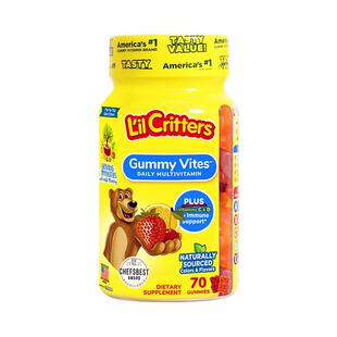 美国进口丽贵宝宝儿童多种复合维生素富含13种营养素小熊糖70粒