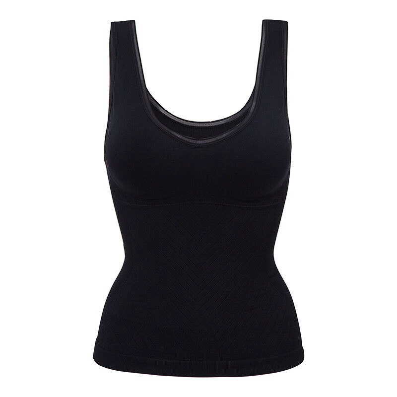 高品质裸氨32针高密打底乳胶胸垫吊带免穿文胸收腹塑身背心美体衣