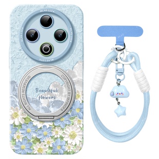 云花适用vivoY500手机壳y600pro高级Y300pro保护套200秋冬新款Y100硅胶X300女100spro挂绳200叉100可爱带支架