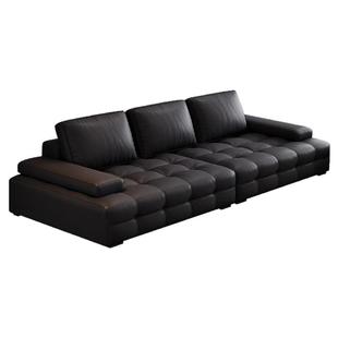 凯佑2025新款简约豆腐块高靠背U型皮沙发 意式劳伦斯沙发组合家居