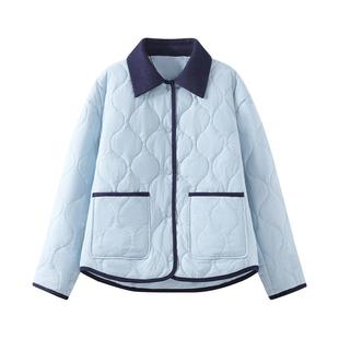 班尼路S&K系列绗棉翻领棉服女冬季新款加厚保暖通勤百搭棉衣外套N