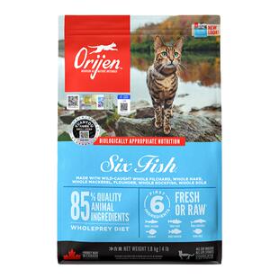 【百亿补贴】orijen渴望六种鱼进口猫粮无谷全价美毛鱼肉1.8kg