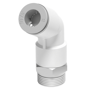 莱泽气动气管接头螺纹快插45度弯头KQ2K04/06/08/10/12-M5 AS 02