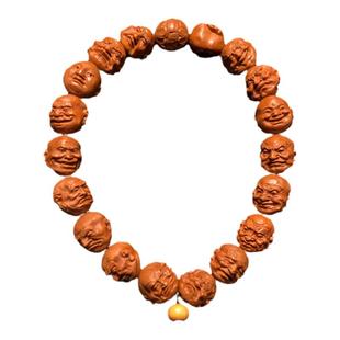 核雕18罗汉龙纹桃核手串高端文玩精品男款手工雕刻十八罗汉橄榄核