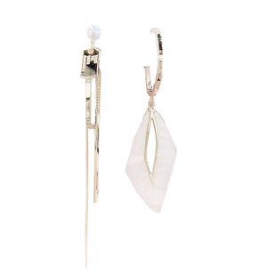 欧美气质时尚个性AB款不对称几何流苏耳环夸张网红耳饰银针耳钉女