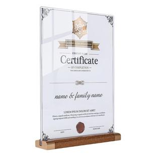 亚克力证书收纳a4纸夹板透明文件夹透明插页卡套宣传单页展示架