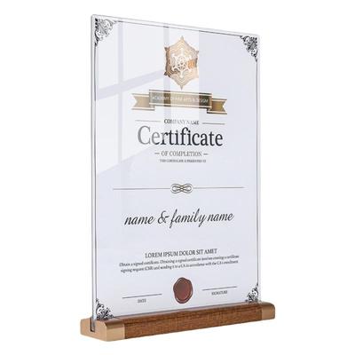 亚克力证书收纳文件夹单页展示架