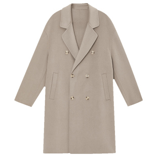 手工双面呢大衣男士中长款秋冬季休闲非羊绒加厚宽松风衣妮子外套