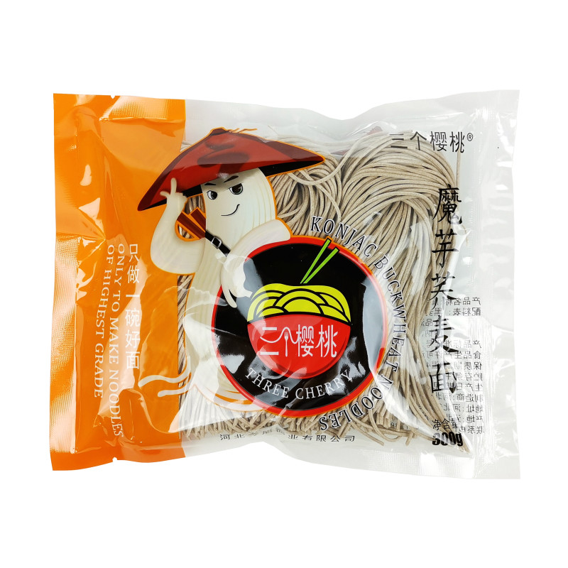 三个樱桃半干湿面条魔芋荞麦面条