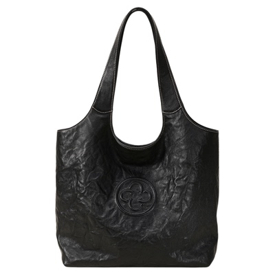 CASSILE卡思乐马甲托特包女2025新款复古大容量褶皱牛皮单肩包