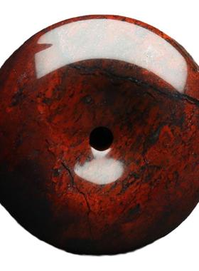 鸡血玉平安扣天然玉石项链男女款