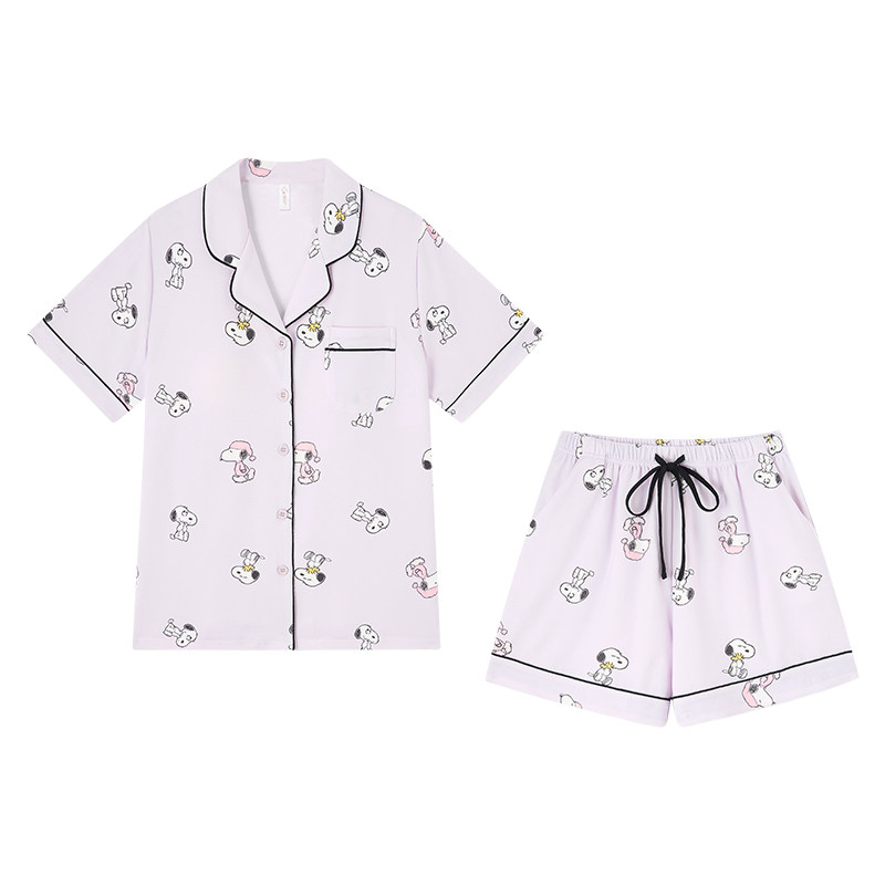BE纯棉抗菌带胸垫睡衣女夏新品