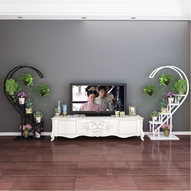 心形花架子客厅落地式阳台装饰花架展示架室内置物架多层绿植架