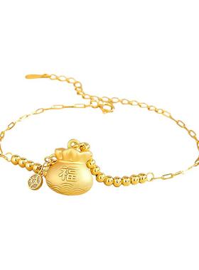 s925纯银财宝福袋手链女2025年新款高级感小众轻奢招财纳福锁骨链