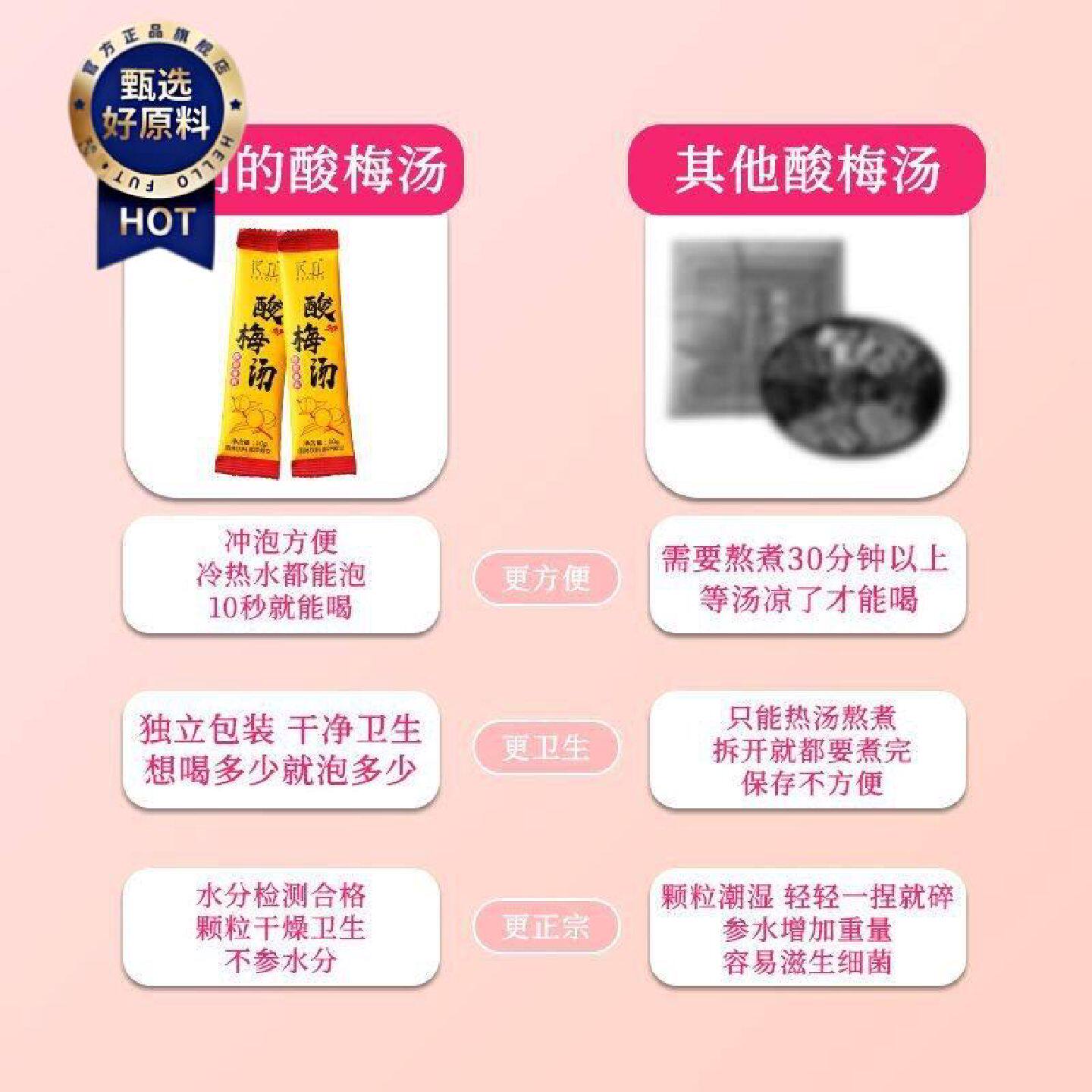 花丘冲饮酸梅汤酸梅粉原料煮自酸梅汤酸甜酸甜小包装正宗免煮小袋