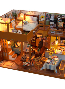 日式diy小屋淡然和居拼装模型