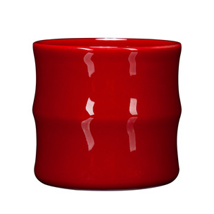 古垚/陈清宜手工中国红茶杯郎红品茗杯红色陶瓷主人杯婚庆/竹节杯