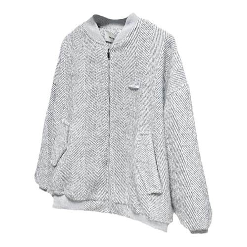 STREAMLET.CHEN:COAT/重磅940g 原创镭射标示棒球服 宽松毛呢外套