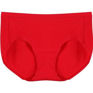 2条装本命年内裤女红色80支莫代尔大码中腰透气结婚马年三角裤