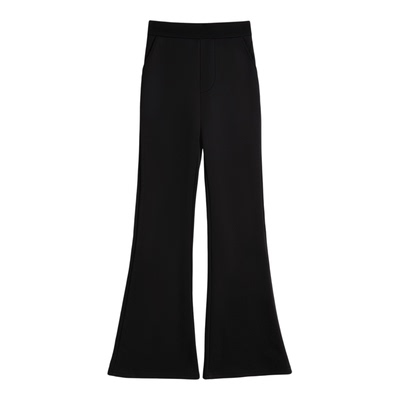 学院风加长微喇西装裤女秋冬季黑色加绒裤子高个子胖mm大码喇叭裤