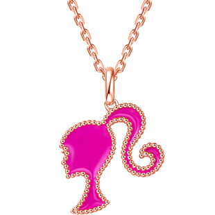 Barbie芭比官方正品项链女S925纯银珐琅款饰品锁骨链首饰银饰礼物