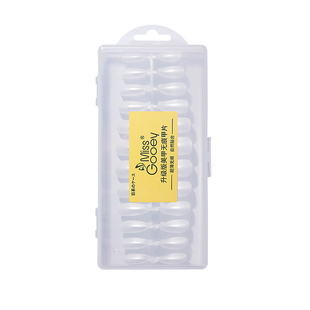 新款细狗梯型甲片超薄无痕延长短款透明杏仁穿戴贴片美甲专业专用