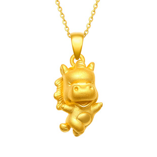 12生肖黄金吊坠女 999足金生肖蛇本命年属相小金蛇项链