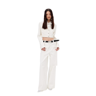 REVAN芮范设计师款简约奶白色牛仔短外套RM10109268