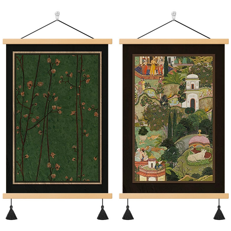 中古风客厅装饰画沙发背景墙壁画