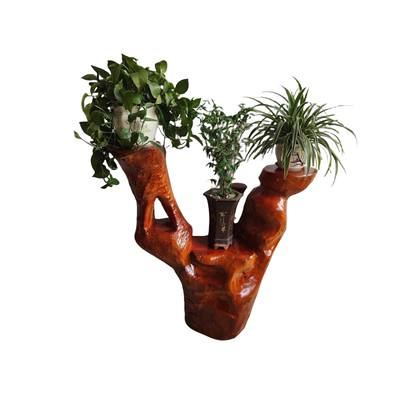 天然树根雕花架原实木客厅多层